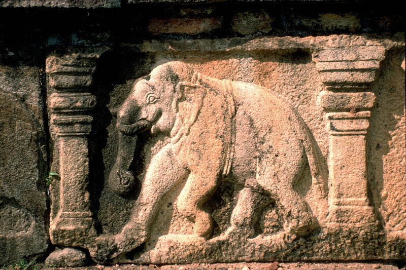 stone carving of an elephant