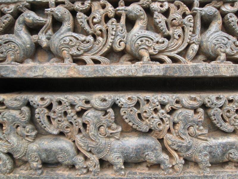 stone carvings of mythical creatures
