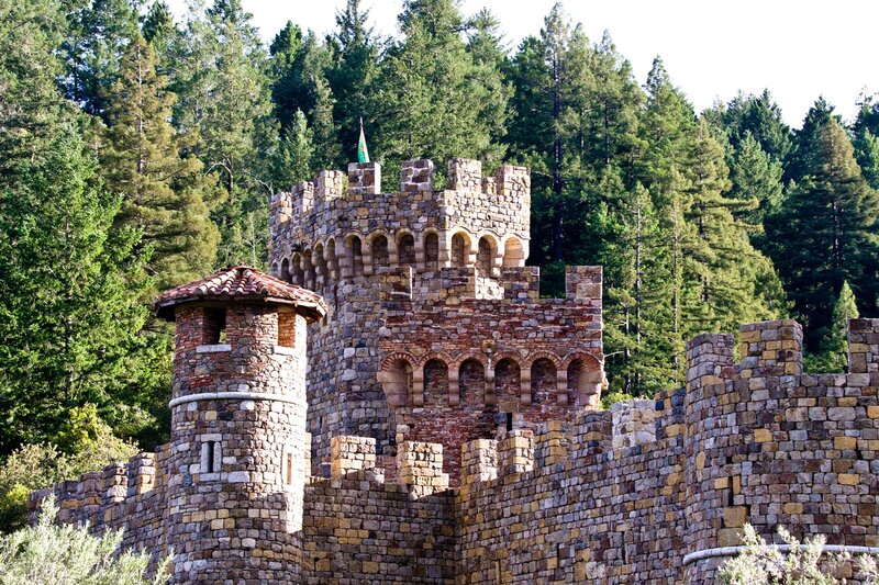 Stone castle in forest