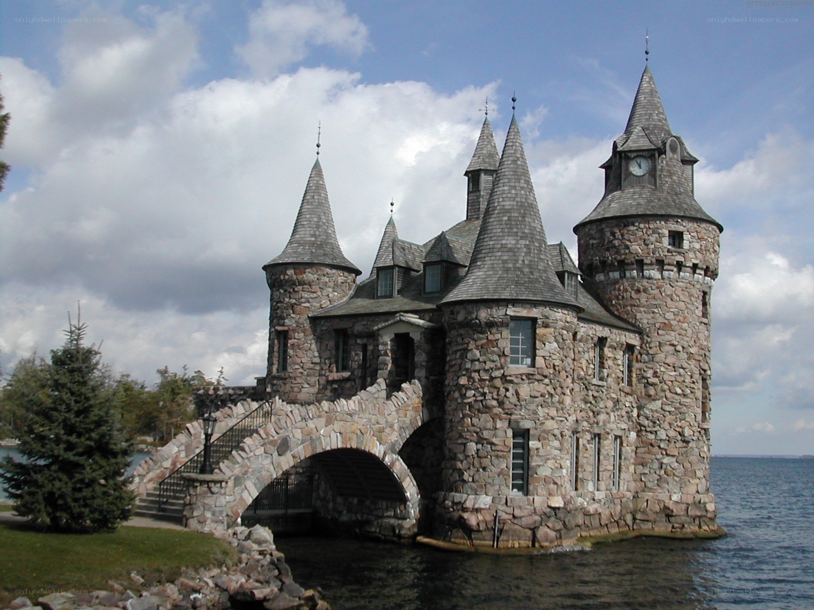 Stone castle on a lake