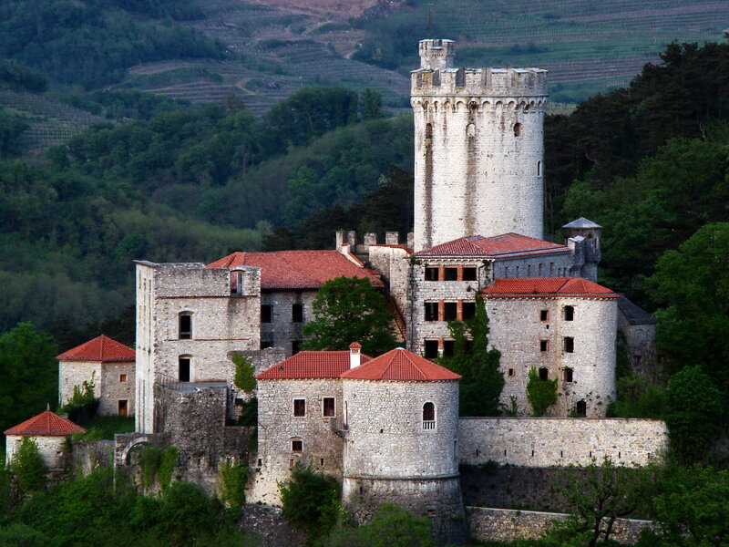 Stone Castle on Hill — Gray, Serene