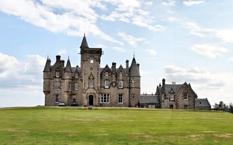 Stone Castle on Hill — Green, Serene