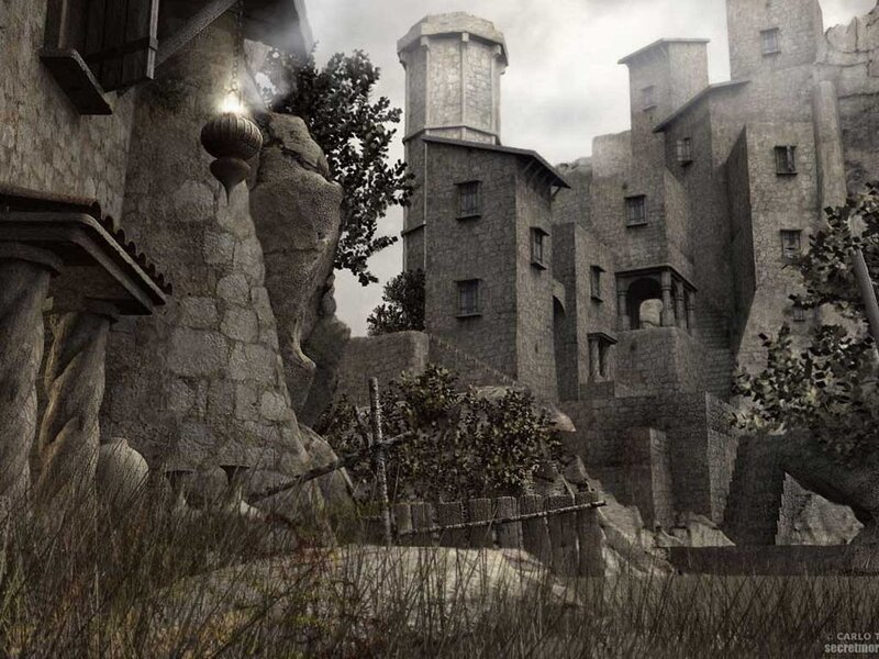 Stone Castle Ruins — Gray, Dramatic