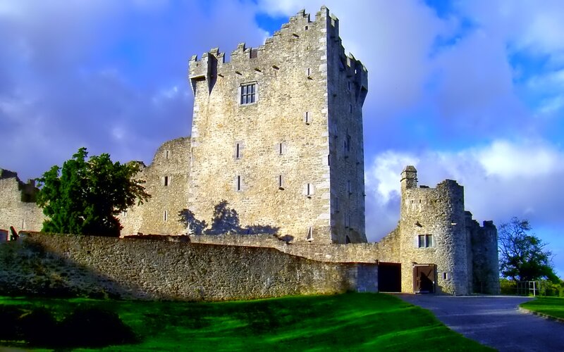Stone Castle Tower — Blue, Dramatic