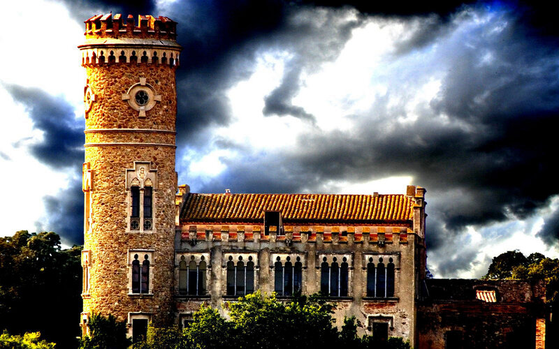 Stone Castle Tower — Brown, Dramatic