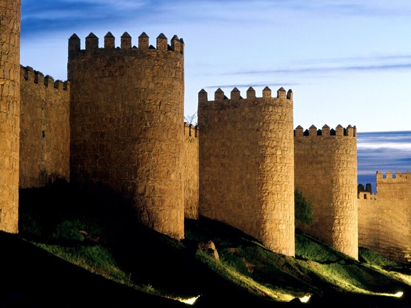 Stone Castle Walls — Brown, Dramatic, Sunset
