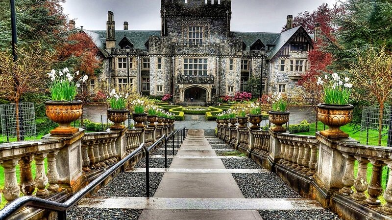 Stone Castle with Garden — Gray
