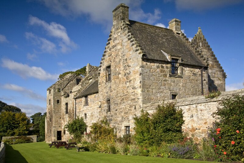 Stone castle with garden
