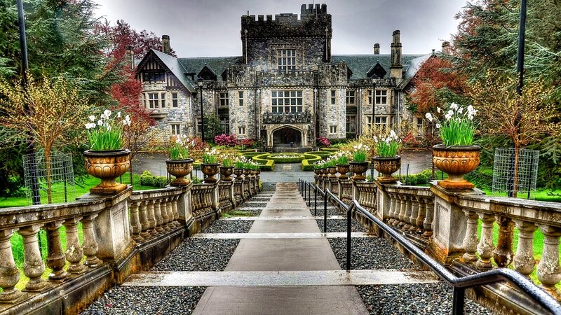Stone Castle with Gardens — Gray