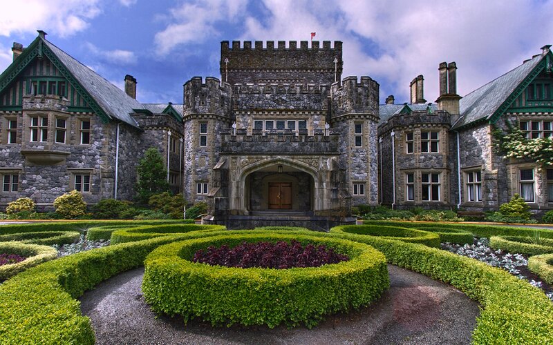 Stone Castle with Gardens — Green, Serene, Afternoon
