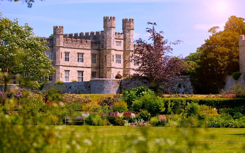 Stone Castle with Gardens — Green, Serene