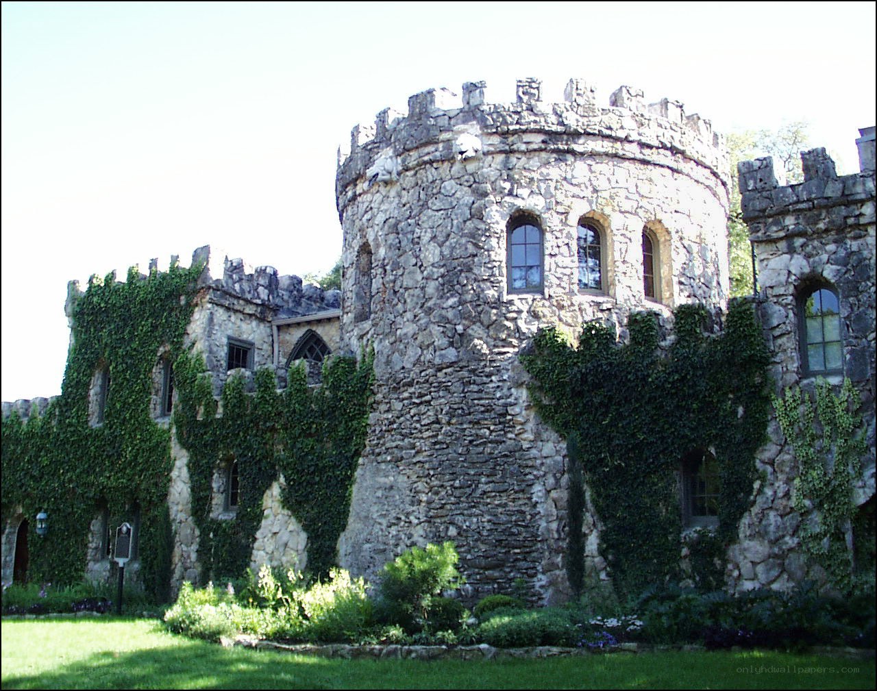 Stone castle with ivy