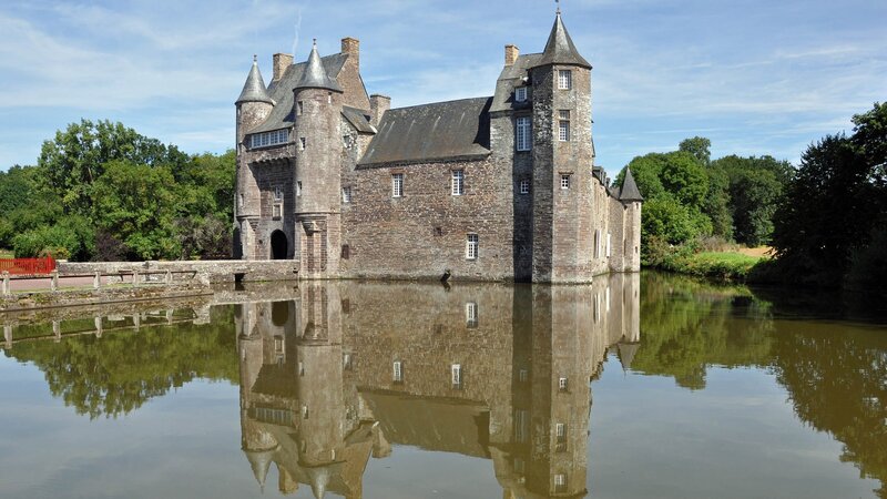 Stone Castle with Moat — Brown