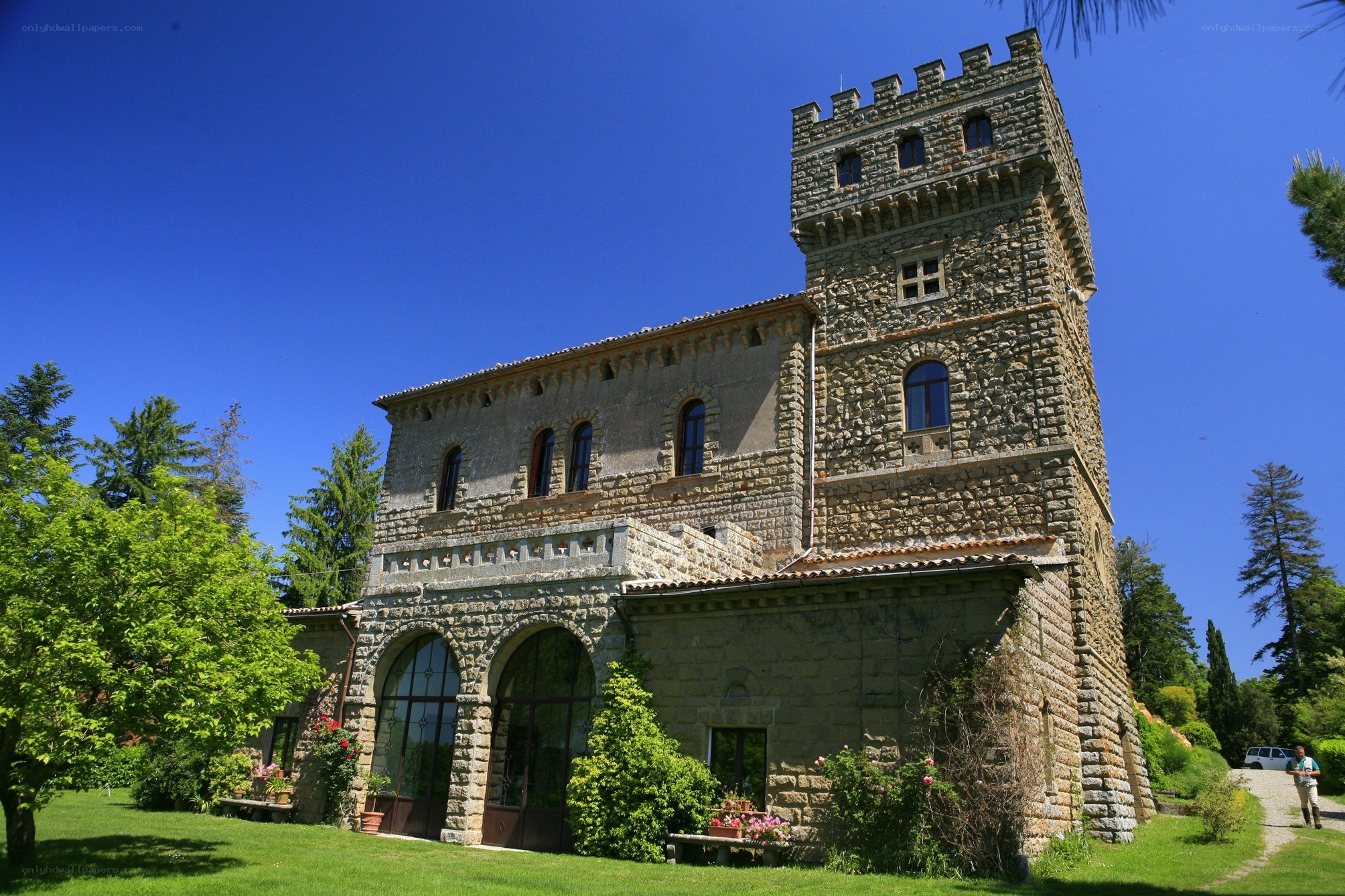 Stone castle with tower