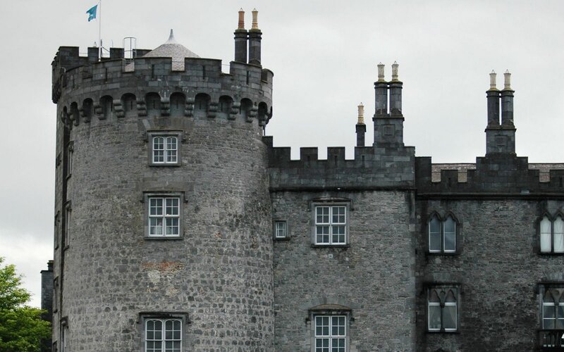 stone castle with tower