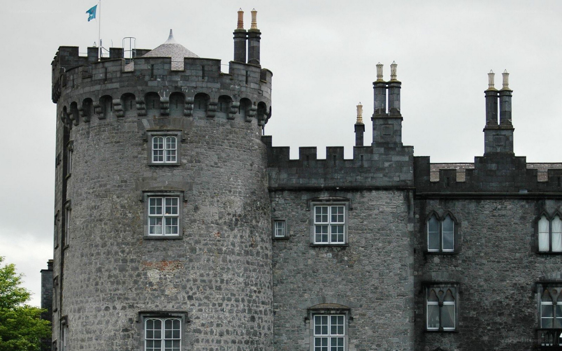 stone castle with tower