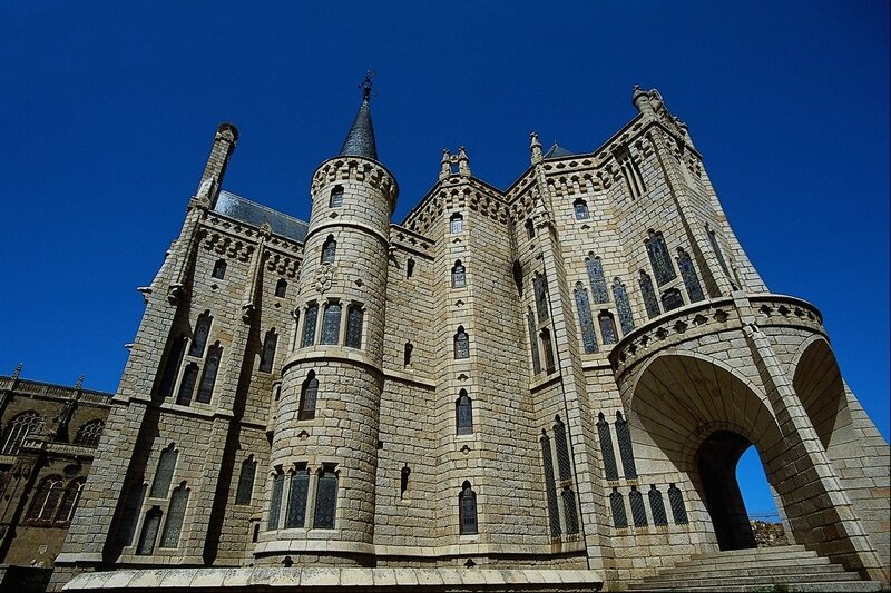 Stone Castle with Tower — Blue, Dramatic
