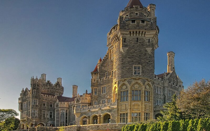 Stone Castle with Towers — Blue, Dramatic