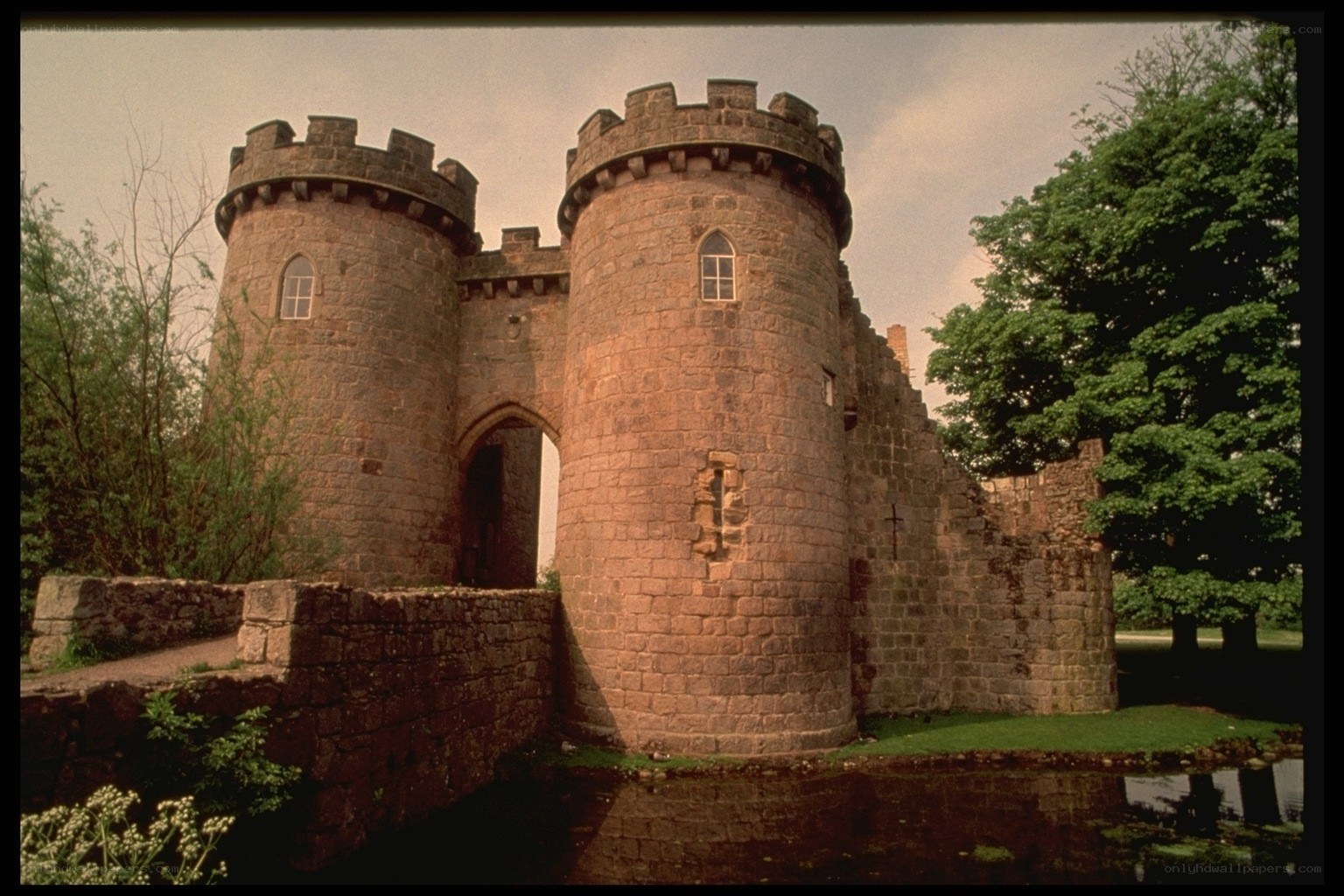 Stone castle with towers