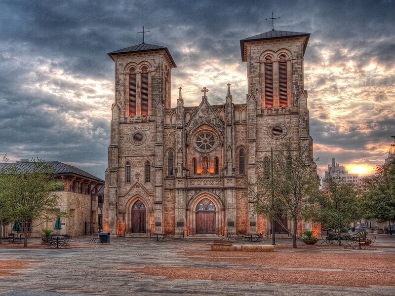 Stone Cathedral at Sunset