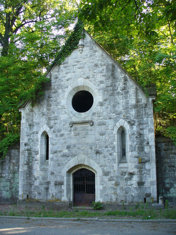 stone chapel in a forest