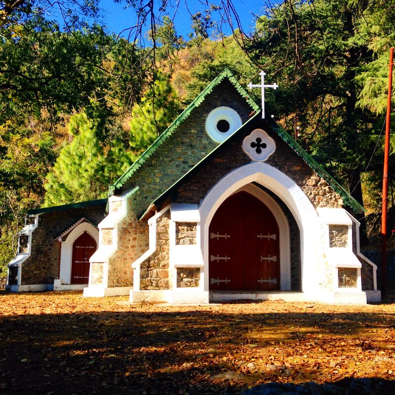 Stone Chapel in Forest — Green, Serene, Autumn
