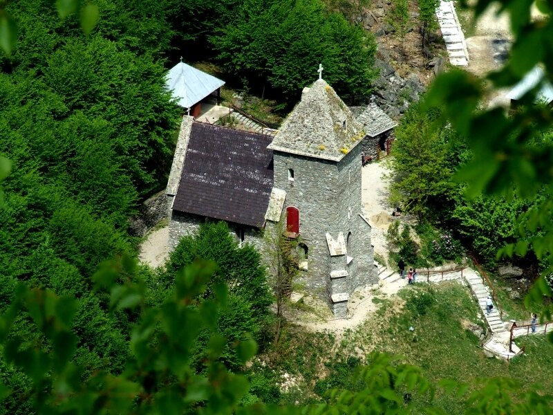 Stone Chapel in Forest — Green