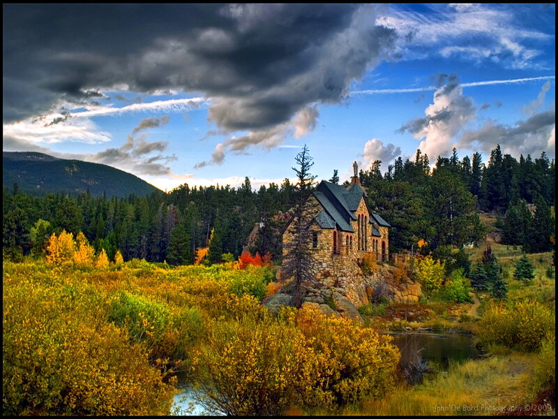 Stone Chapel in Mountains