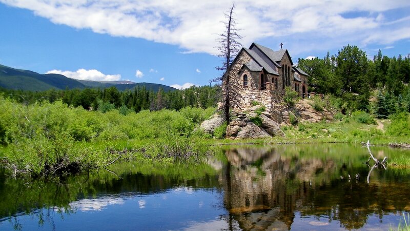Stone Chapel on Hillside