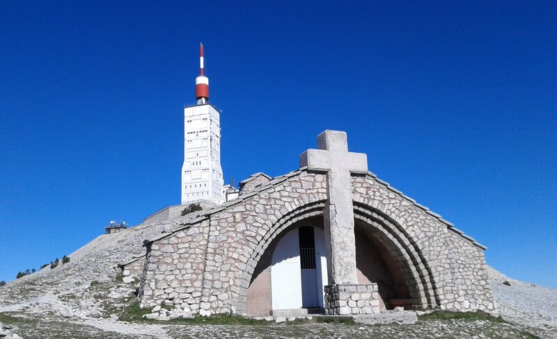 Stone Chapel with Cross — Blue