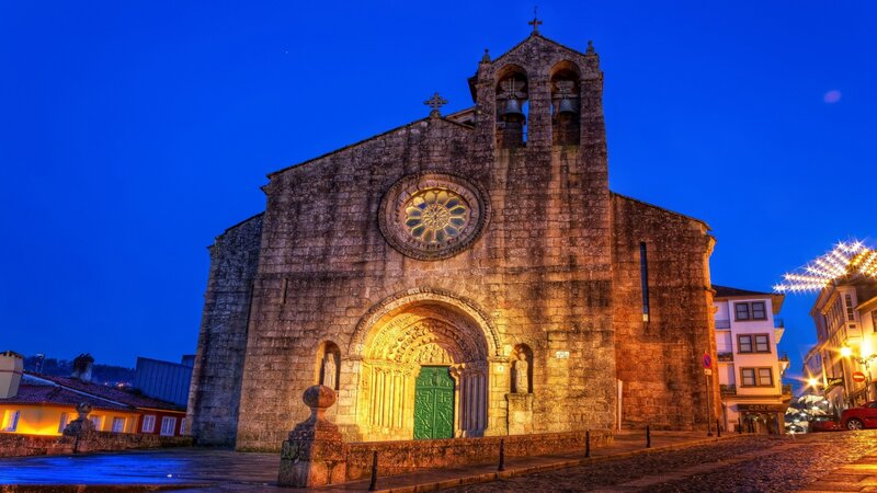 Stone Church at Dusk — Blue