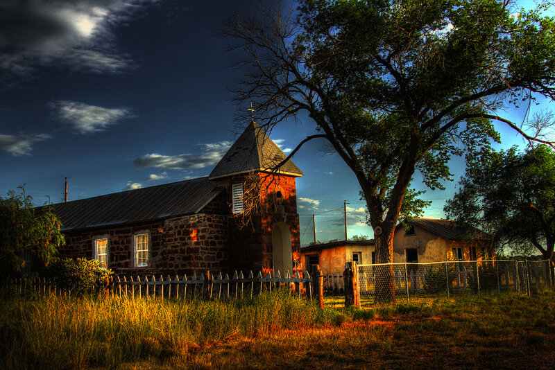 Stone Church at Dusk