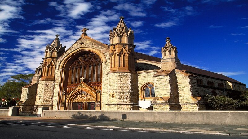 Stone Church Building — Blue, Dramatic