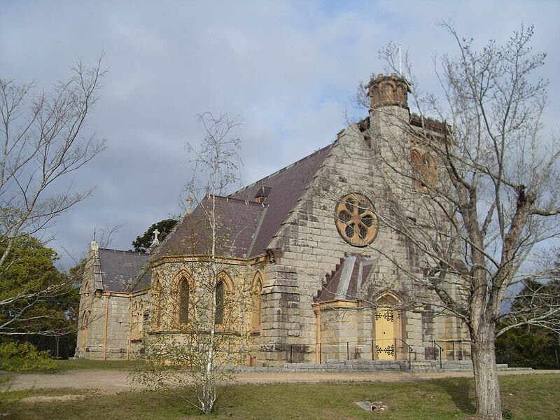 Stone Church Building — Gray, Serene, Autumn