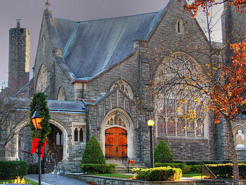 Stone Church Building — Gray