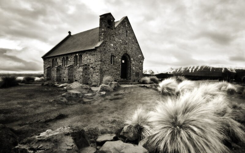 Stone Church in Field