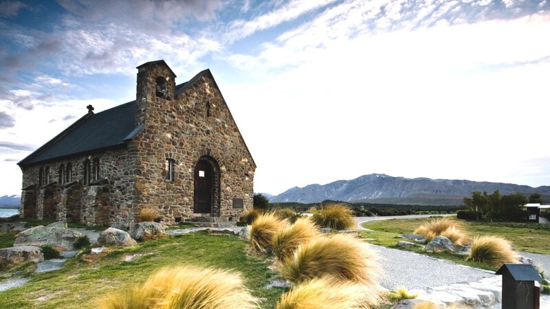 Stone Church in Landscape