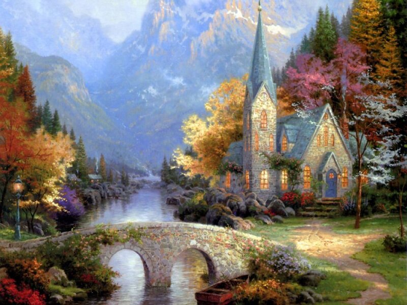 Stone Church in Mountains