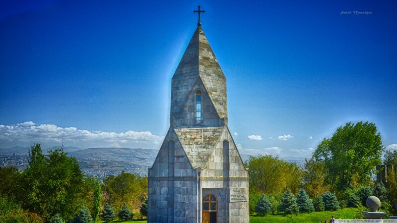 Stone Church Tower — Blue, Serene