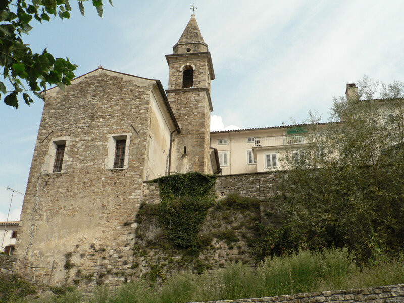 Stone church with bell tower
