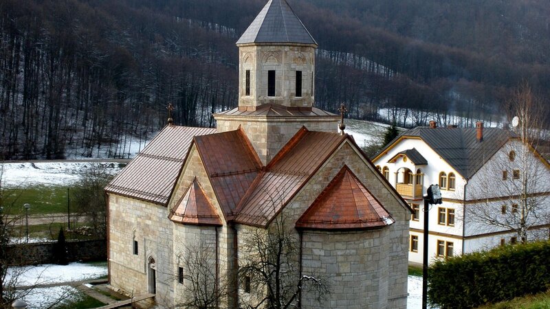 Stone Church with Copper Roofs
