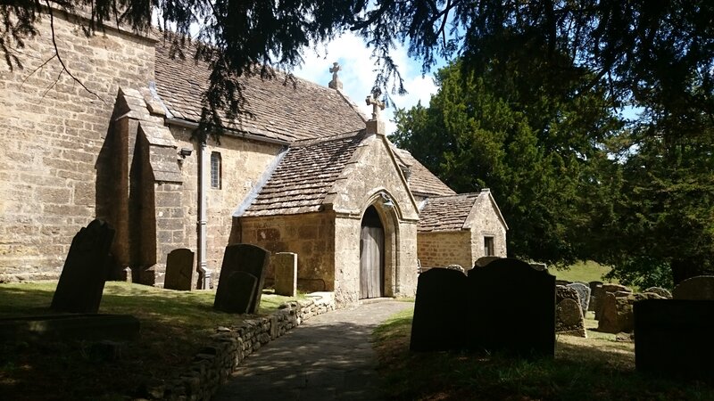 Stone Church with Graveyard — Brown, Serene
