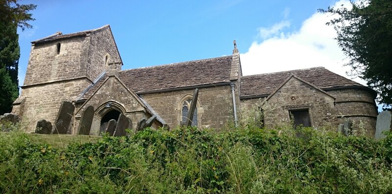 Stone Church with Graveyard — Brown
