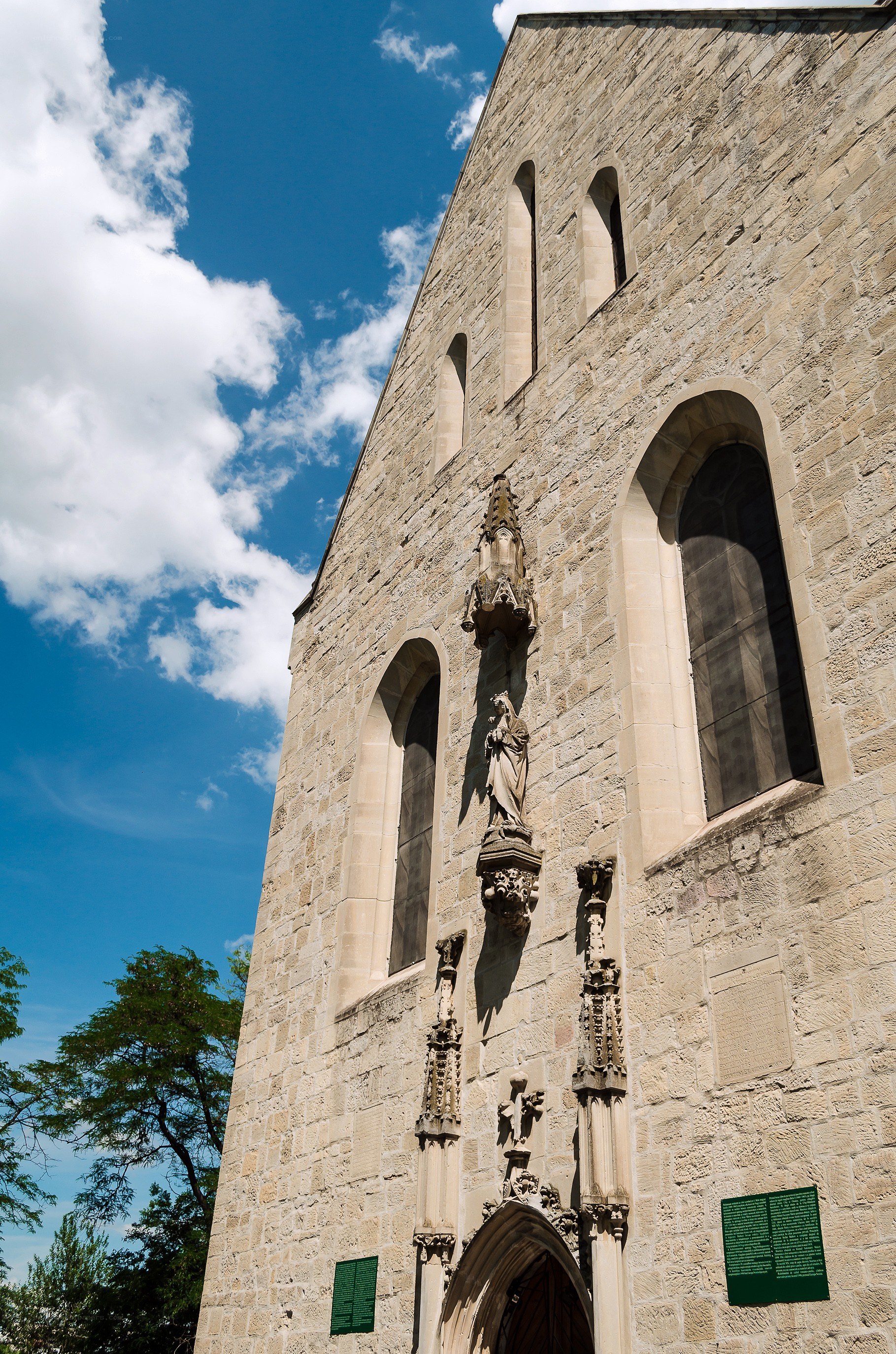 stone church with statues