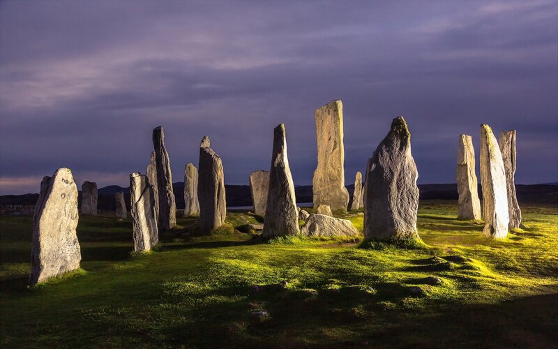 Stone Circle at Dusk — Green