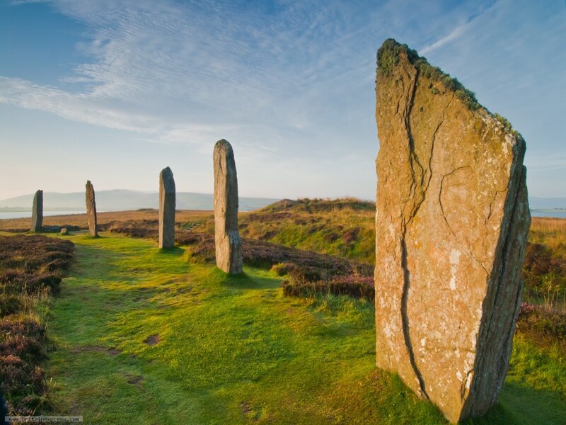 Stone circle at sunset