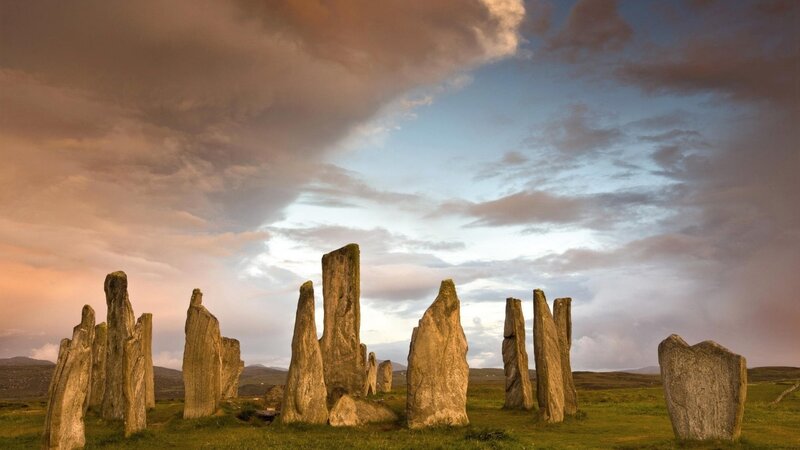 Stone Circle at Sunset — Blue