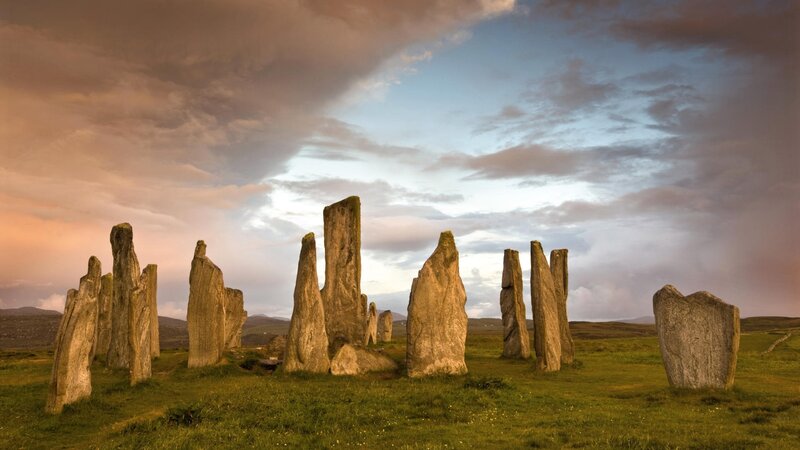 Stone Circle in Field — Green, Dramatic, Sunset, Photograph