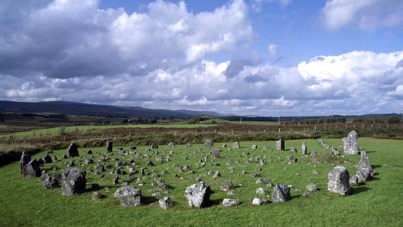 Stone Circle in Field — Green, Serene, Afternoon