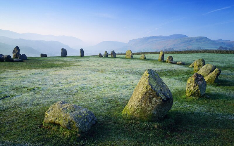 Stone Circle in Field — Green, Serene, Morning
